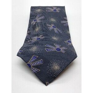 Giorgio Armani Silk Men's Tie. Blue & White Designer Necktie  Italy 58" x 3 3/8"